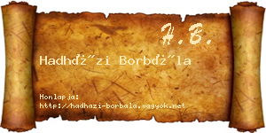 Hadházi Borbála névjegykártya
