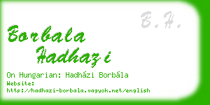 borbala hadhazi business card